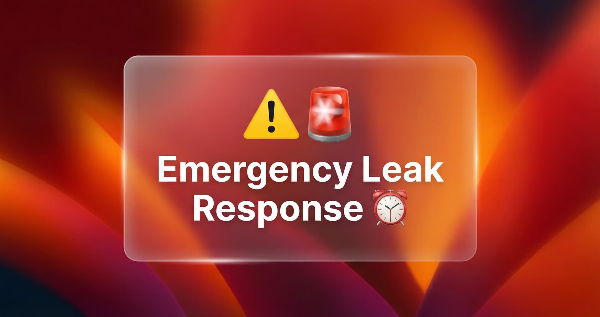 What to Do When You Discover a Leak (Emergency Guide)
